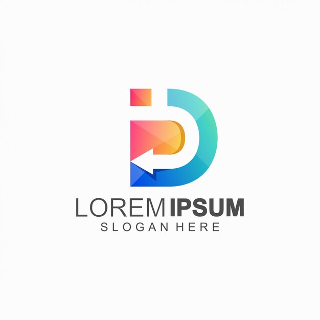 Buchstabe D Farbe volles Logo
