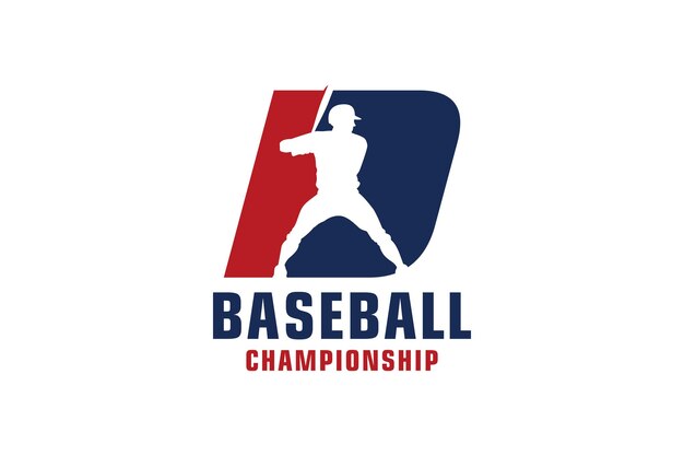 Buchstabe D mit Baseball-Logo-Design Vektor-Design-Vorlagenelemente für Sportteams