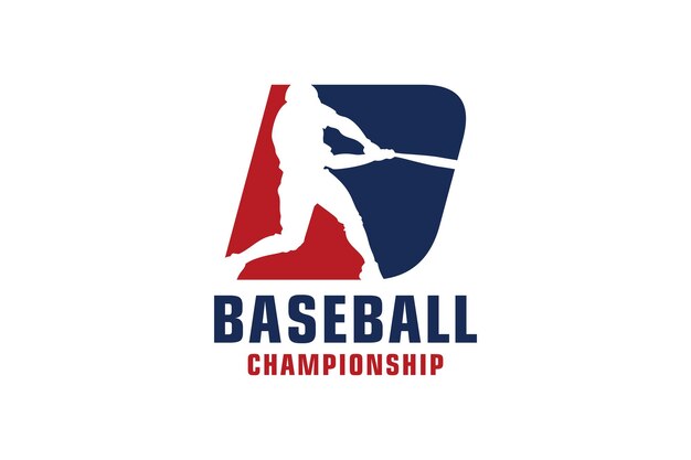 Buchstabe D mit Baseball-Logo-Design Vektor-Design-Vorlagenelemente für Sportteams