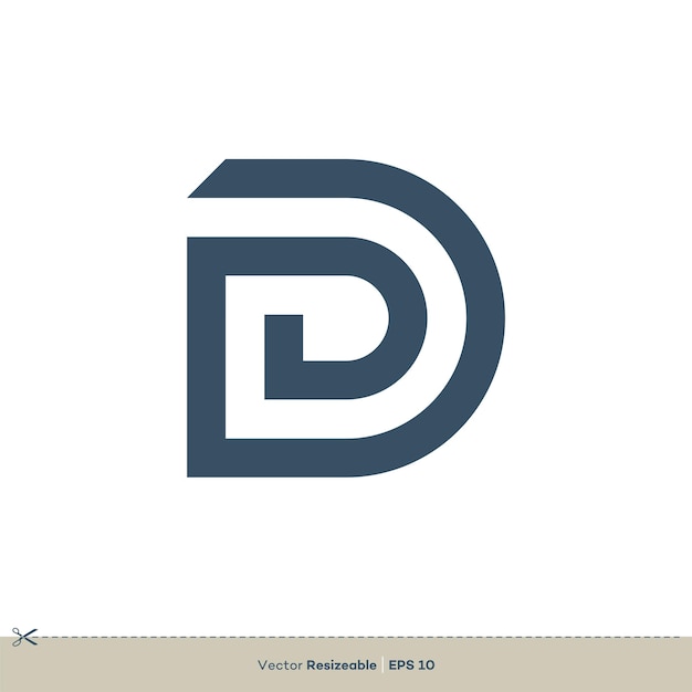 Buchstabe D Symbol Vektor Logo Vorlage flaches Design
