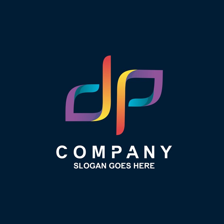 Buchstabe d und p Logo-Design