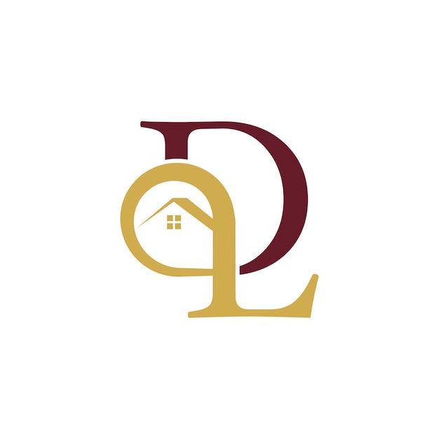 Vektor buchstabe dl mit house dream house logo-design-symbol-element-vektor