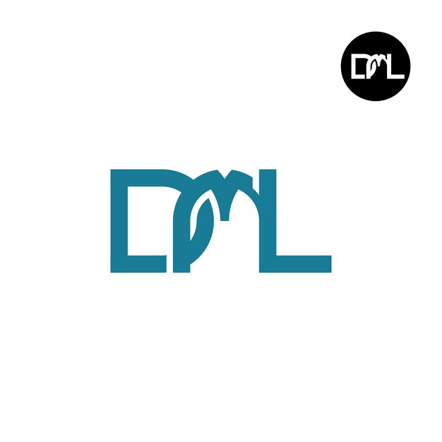 Buchstabe dml-monogramm-logo-design