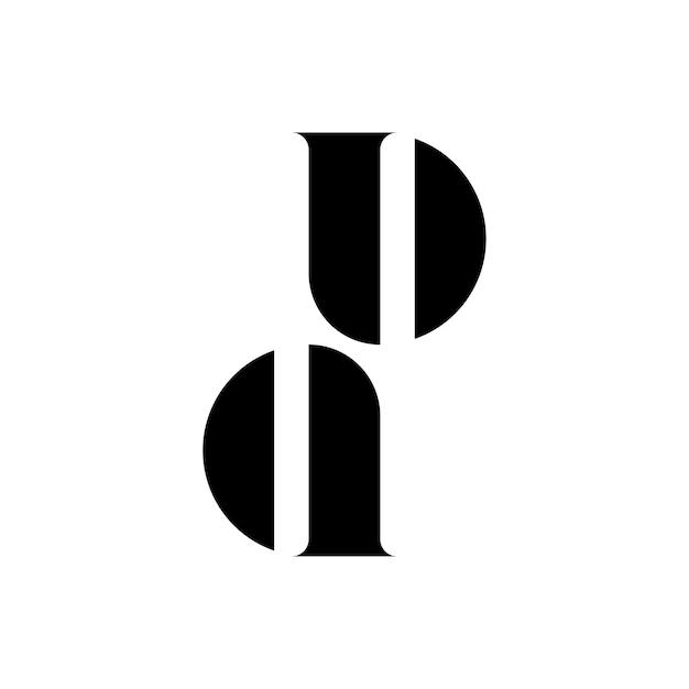 Buchstabe dp logo design eleganter stil modern schwarz