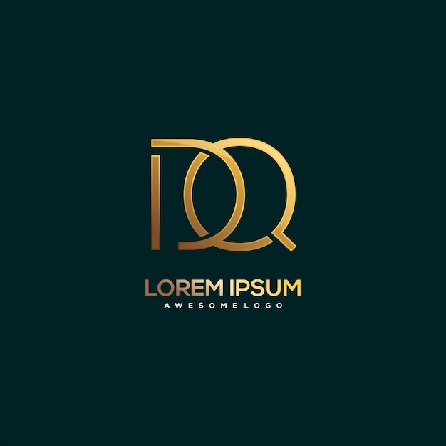 Vektor buchstabe dq logo luxus goldfarbe illustration