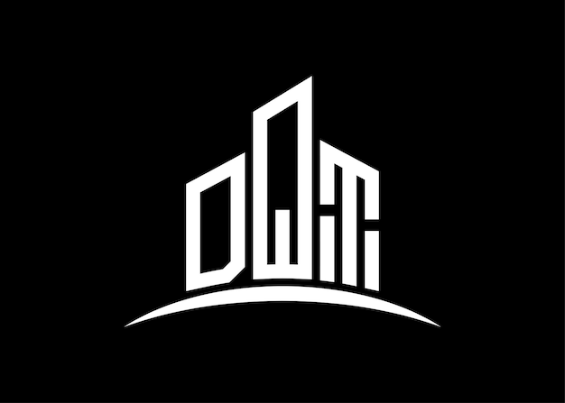 Buchstabe DQT Gebäudevektor Monogramm Logo Designvorlage Gebäude Form DQT Logo