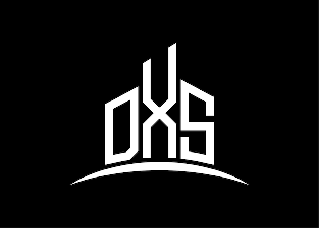 Buchstabe DXS Gebäudevektor Monogramm Logo Design Vorlage Gebäude Form DXS Logo
