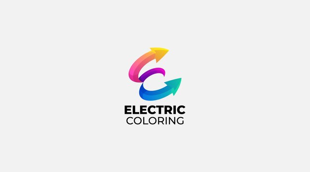 Buchstabe E elektrische Färbung Logo Icon Design Vektor