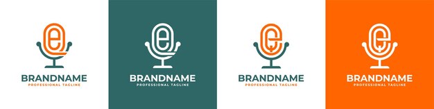 Buchstabe EQ oder QE Podcast-Logo, geeignet für jedes Geschäft im Zusammenhang mit Mikrofonen mit EQ- oder QE-Initialen