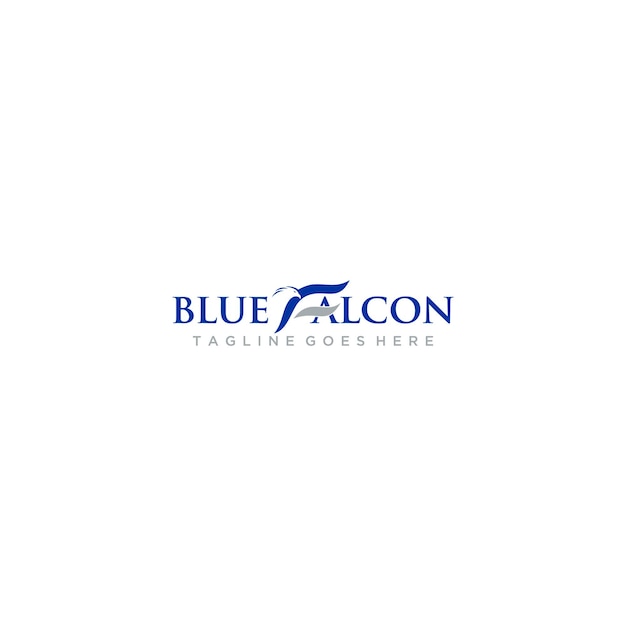 Buchstabe f blue falcon logo sign design