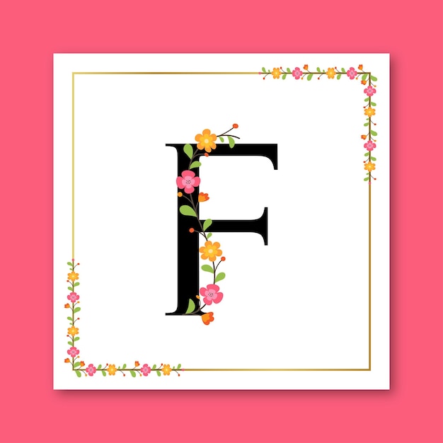 Buchstabe F Floral dekoratives weibliches Logo