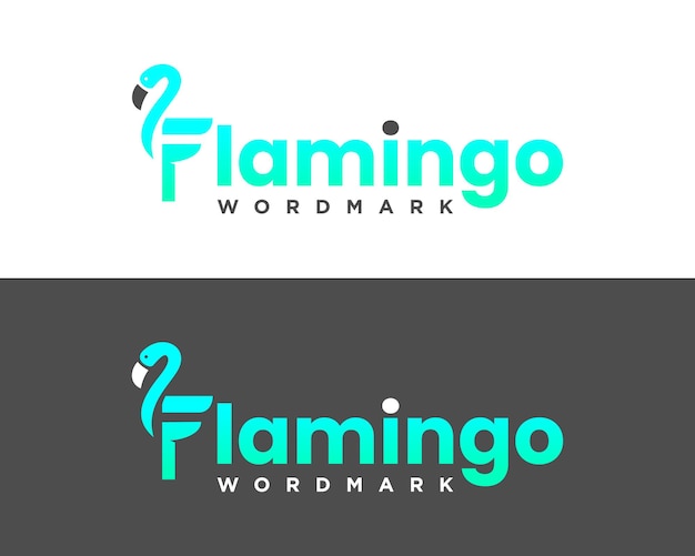 Vektor buchstabe f monogramm schönes flamingo-logo-design