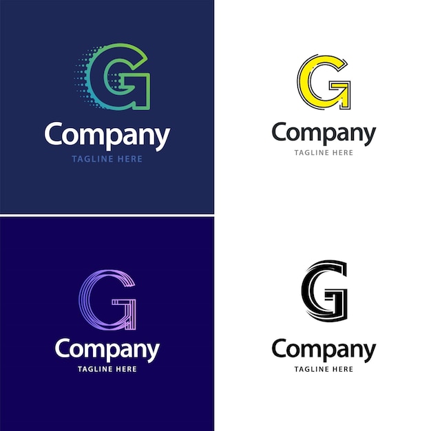 Buchstabe G Big Logo Pack Design Kreatives modernes Logo-Design für Ihr Unternehmen Vektorgrafik des Markennamens