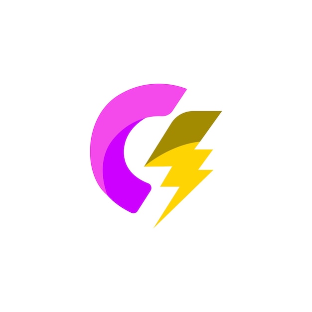 Buchstabe G-Logo mit Blitzsymbol