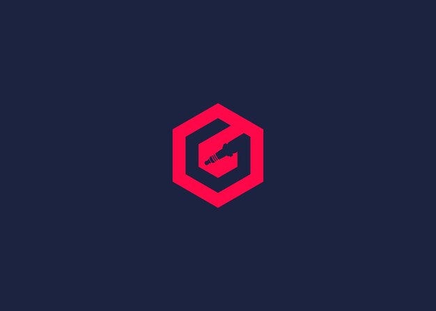Buchstabe g mit Zündkerz-Logo-Symbol-Design Vektor-Design-Vorlage Inspiration
