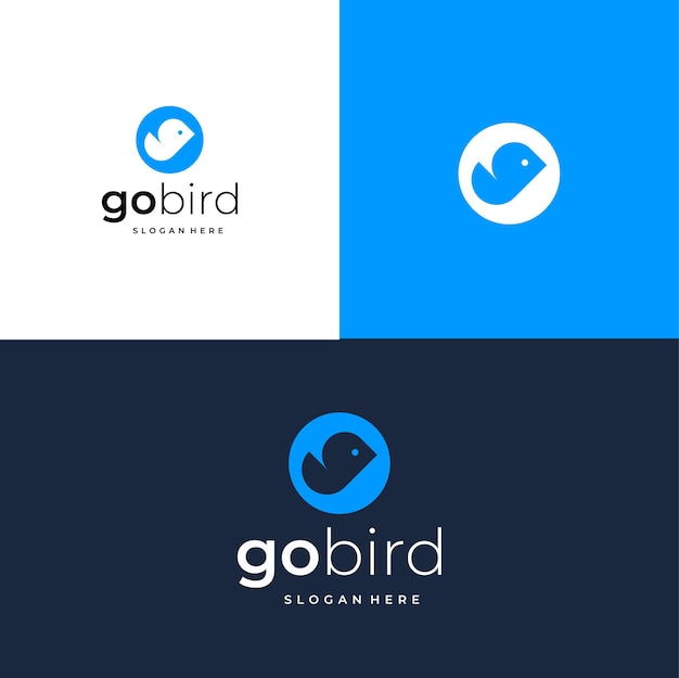 Buchstabe g und einfaches logo-design-vogelsymbol