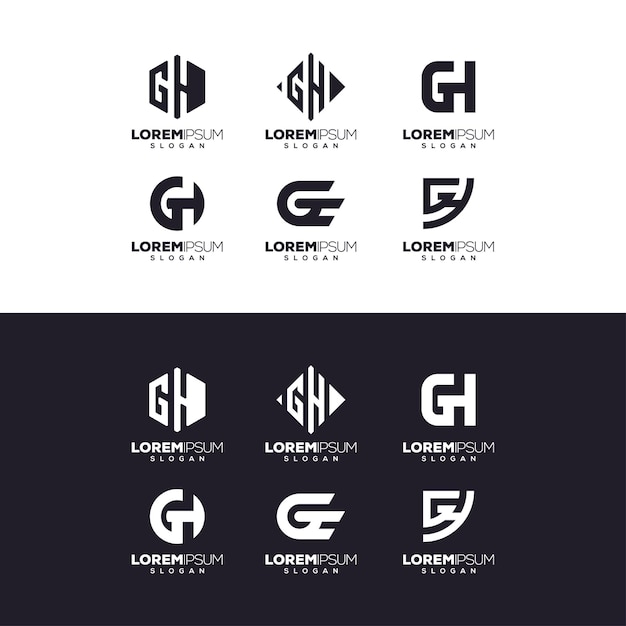 Buchstabe gh logo-design