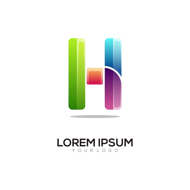 Buchstabe H bunte Logo-Design-Vorlage modern