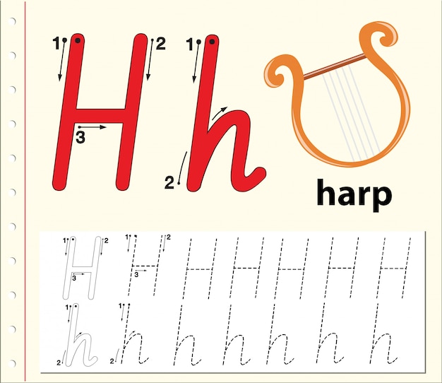 Buchstabe h für alphabetarbeitsblätter