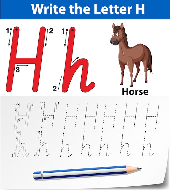 Buchstabe h für alphabetarbeitsblätter