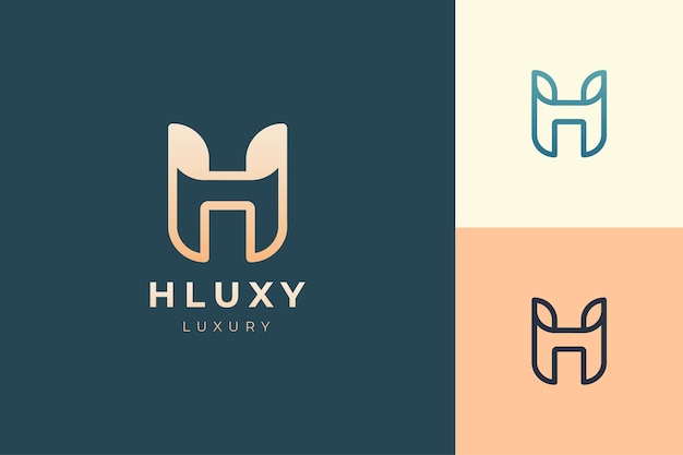 Buchstabe h-Logo in einfacher und sauberer Form