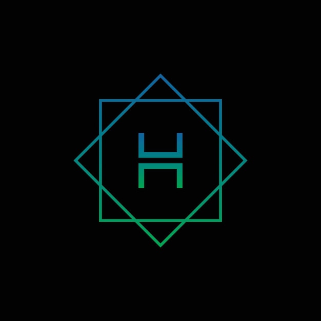 Vektor buchstabe h logo letter design vector auf schwarzem hintergrund