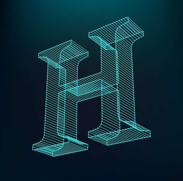 Buchstabe h-logo. neon-alphabet