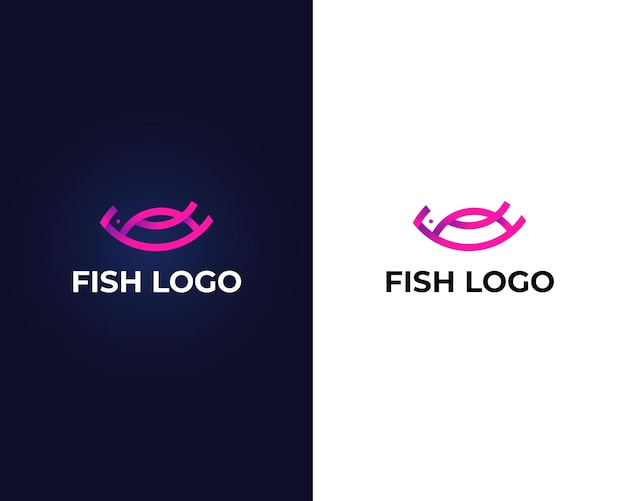 Vektor buchstabe h mit fisch-logo-design-vorlage