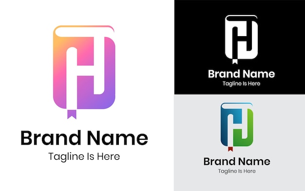Buchstabe h mit Logo-Design für Bildungsbücher