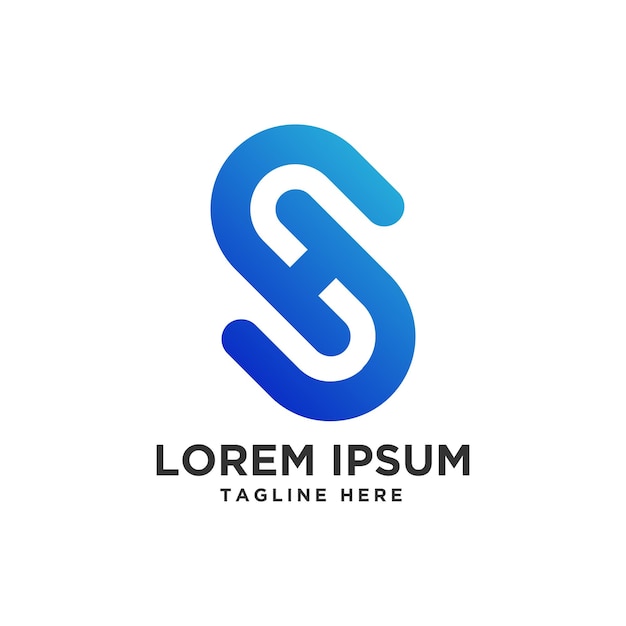 Buchstabe H und S-Logo-Design