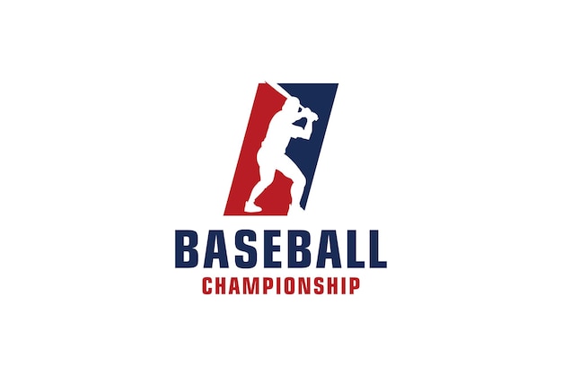 Buchstabe I mit Baseball-Logo-Design Vektor-Design-Vorlagenelemente für Sportteams