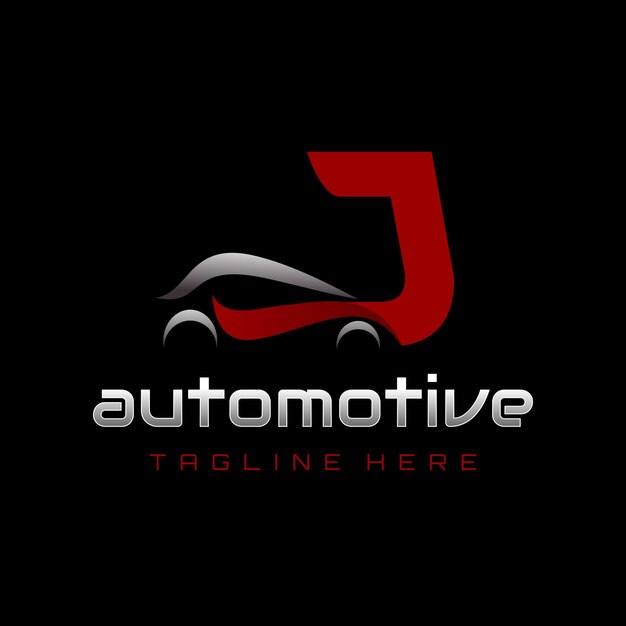 Vektor buchstabe j automobil-logo-design-vektor