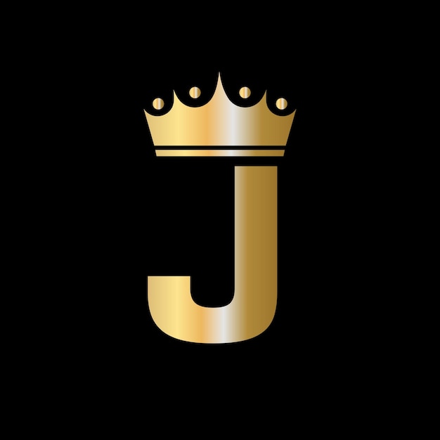 Buchstabe j charity crown logo design mit vektorvorlage für einheitssymbole