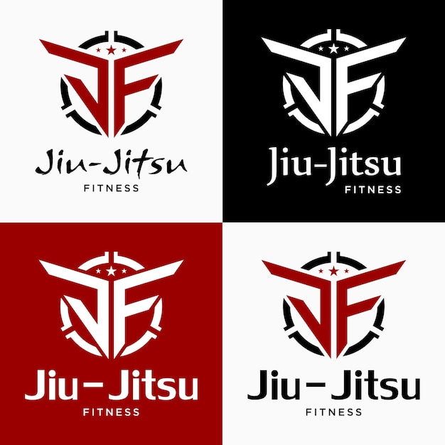 Buchstabe jf monogramm alphabet stil sportlich elegant maskulin markenidentität business logo vorlage