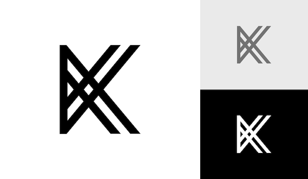 Vektor buchstabe k monoline anfangsmonogramm-logo-designvektor