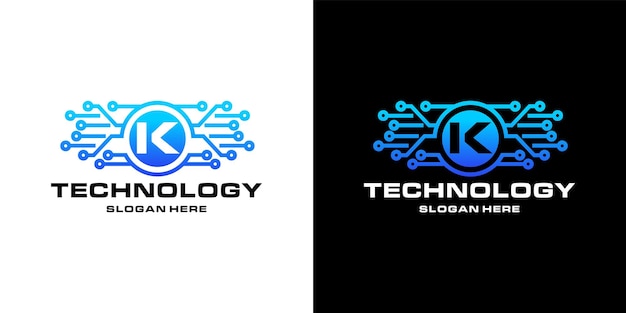 Buchstabe k technologie nfts logo-design