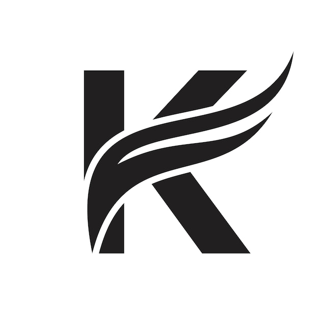 Buchstabe K Wing Logo Design Transport Logo Buchstabe K und Wings Konzept