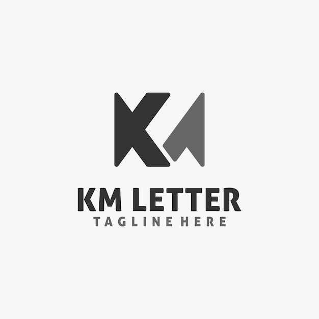 Buchstabe km-logo-design