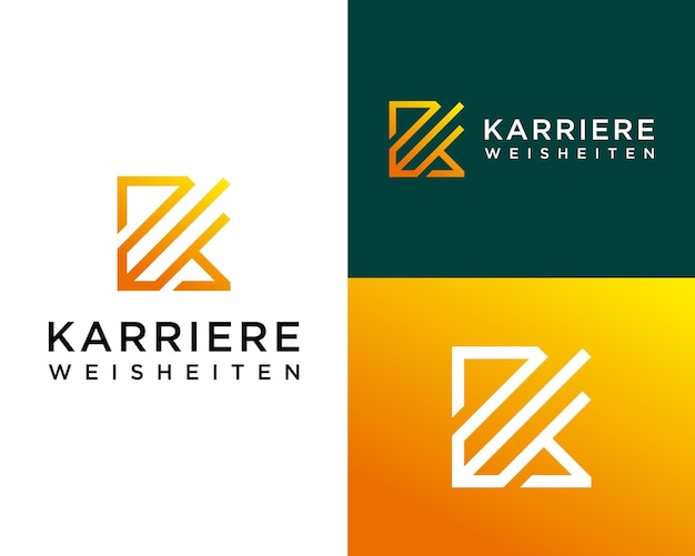 Vektor buchstabe kw monogramm geometrische linie geschäftsunternehmen logo-design