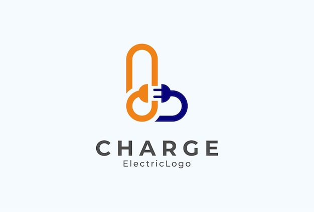 Buchstabe l electric plug logo, kombination aus buchstabe l und stecker, flaches design-logo-vorlagenelement