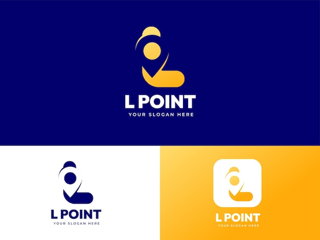 Buchstabe l-logo-design mit point-pin-element