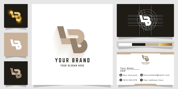 Buchstabe lb oder bb Monogramm-Logo mit Visitenkarten-Design