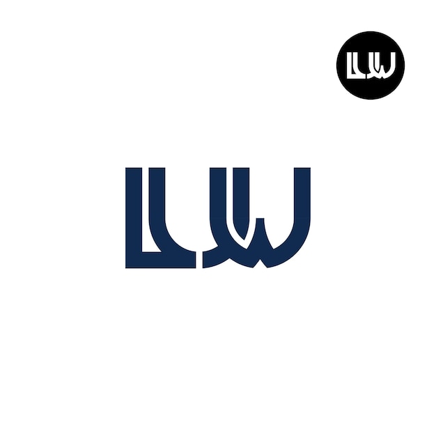 Buchstabe luw-monogramm-logo-design