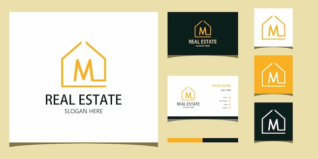 Buchstabe m haus logo design