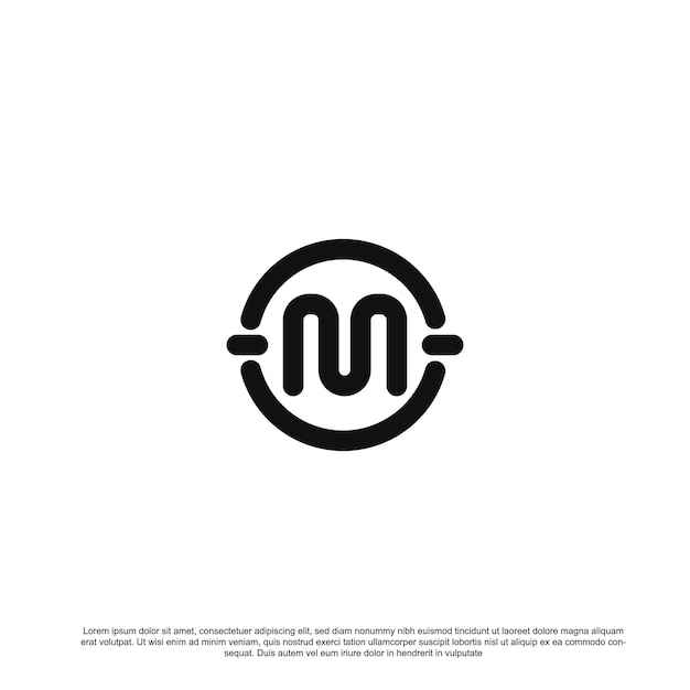 Vektor buchstabe m-logo-designvektor mit kreis