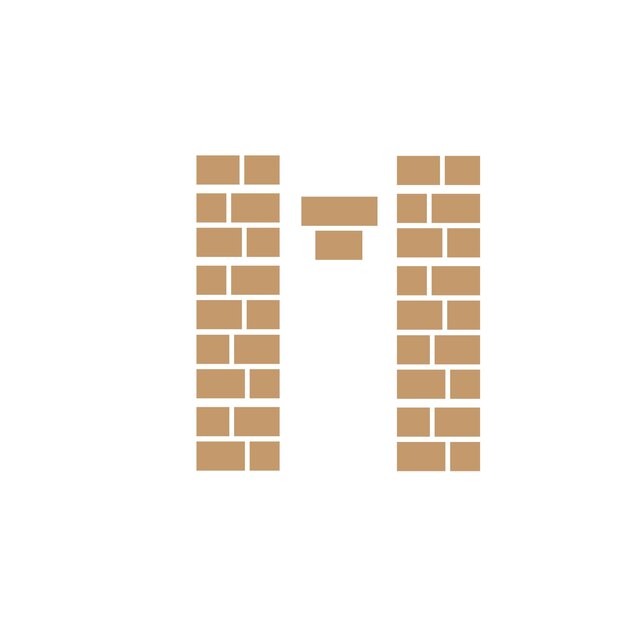 Buchstabe m Ziegelstein-Wand-Logo