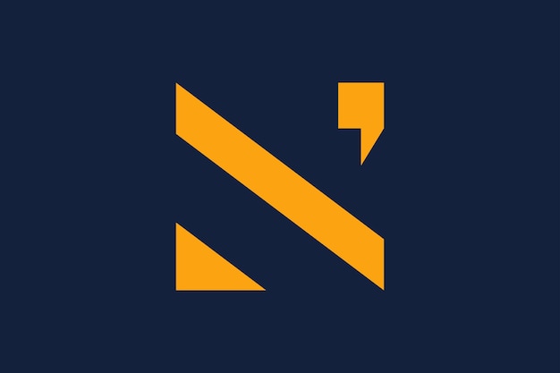 Buchstabe n mit komma logo für marke geschäftskommunikation dialog zitat gespräch text rede