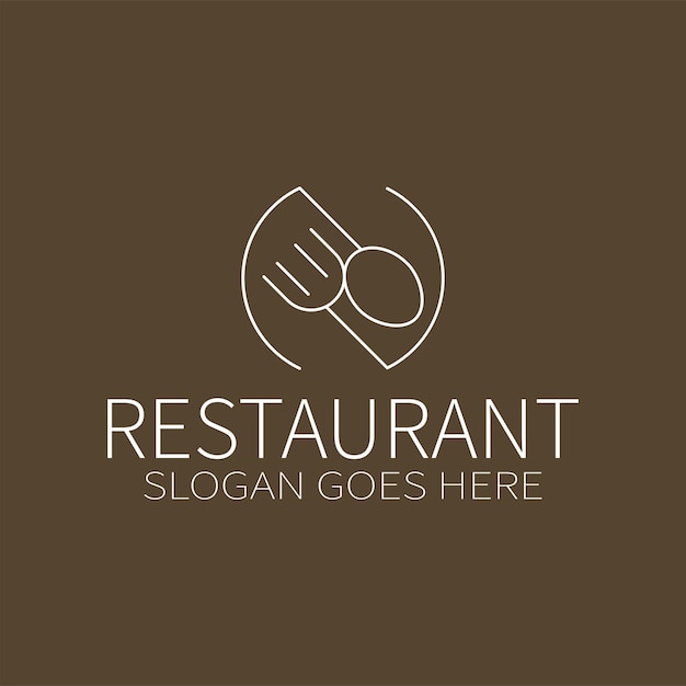 Buchstabe n restaurant logo mit gabel löffel