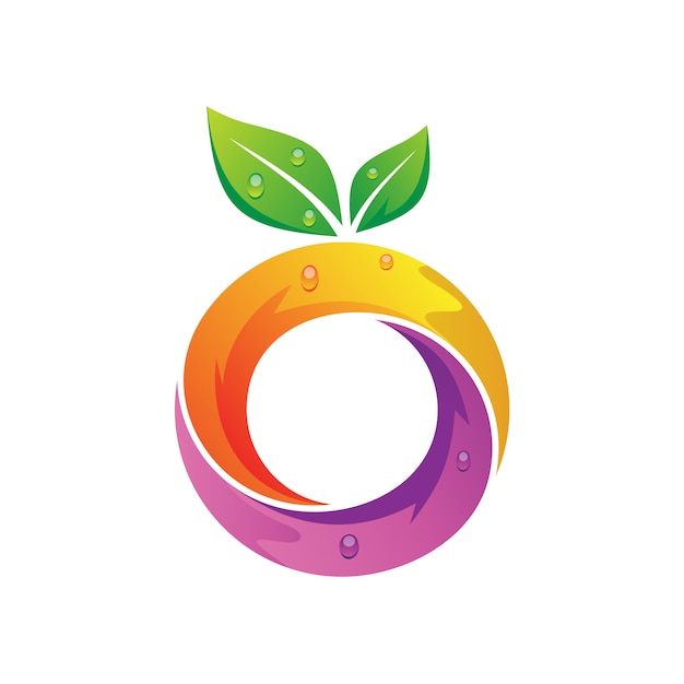 Buchstabe o obst logo design