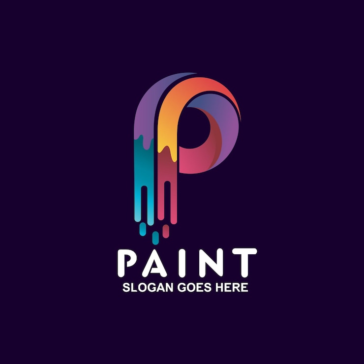 Buchstabe p mit buntem Farblogodesign